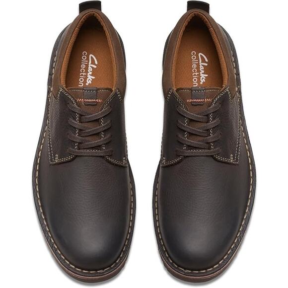 NWT Clarks Men\'s Eastridge Low Oxford, Dark Brown, 11 Wide main image 5